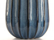 Céramique scandinave, grand vase  bleu cannelé