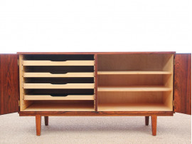 Danish mid-century modern small side board in Rio rosewood