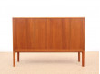 Danish mid-century modern small side board in teak by Bertil Fridhagen