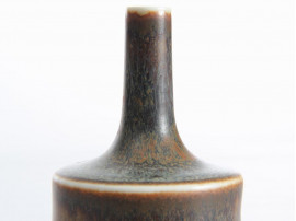 Rorstrand SAE Brown/Bluegrey Glaze Cabinet Vase