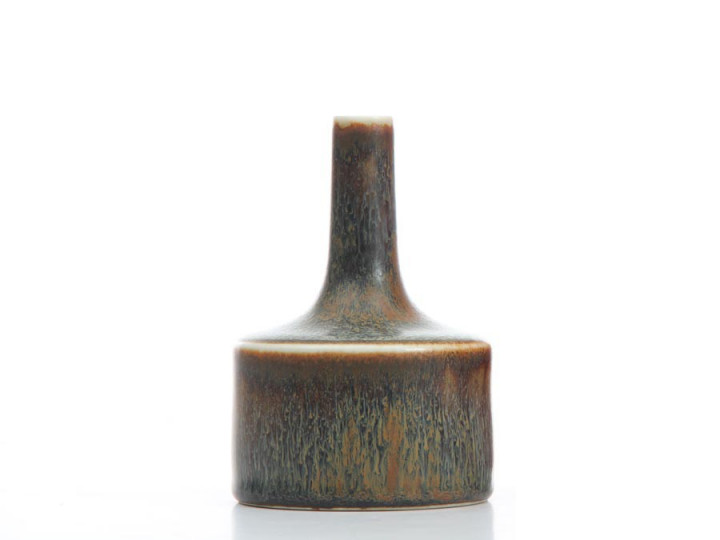 Rorstrand SAE Brown/Bluegrey Glaze Cabinet Vase