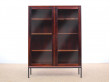 Mid-Century Modern Danish vitrine bookcase in Rio rosewood