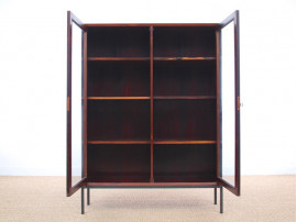 Mid-Century Modern Danish vitrine bookcase in Rio rosewood