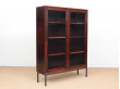 Mid-Century Modern Danish vitrine bookcase in Rio rosewood