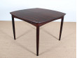 Table scandinave carrée en palissandre de Rio 4/10 pers