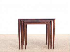 Mid-Century Modern Danish nesting tables in Rio rosewood