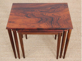 Mid-Century Modern Danish nesting tables in Rio rosewood