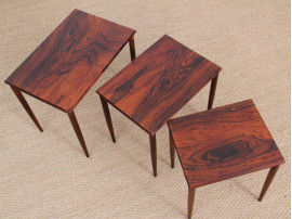 Mid-Century Modern Danish nesting tables in Rio rosewood