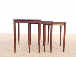 Mid-Century Modern Danish nesting tables in Rio rosewood