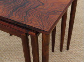 Mid-Century Modern Danish nesting tables in Rio rosewood