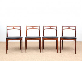 Mid-Century Modern Danish  set  of 4 dining chairs in Rio rosewood  by Johannes Andersen