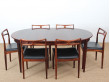 Scandinavian round dining table in Rio rosewood