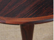 Table de repas scandinave ronde en palissandre de rio extenssible 4/6 pers.