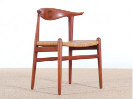 Cow horn chair in teak by Hans Wegner for Johannes hansen