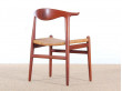 Cow horn chair in teak by Hans Wegner for Johannes hansen