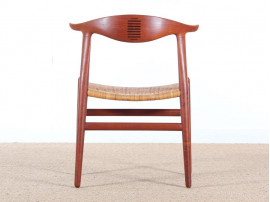 Cow horn chair in teak by Hans Wegner for Johannes hansen