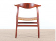 Cow horn chair in teak by Hans Wegner for Johannes hansen