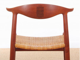 Cow horn chair in teak by Hans Wegner for Johannes hansen