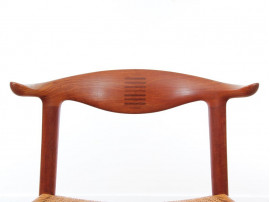 Cow horn chair in teak by Hans Wegner for Johannes hansen