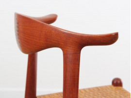 Cow horn chair in teak by Hans Wegner for Johannes hansen