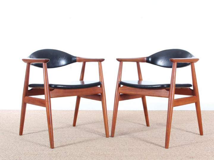 Danish mid-century modern pair in teak by Erik Kirkegaard