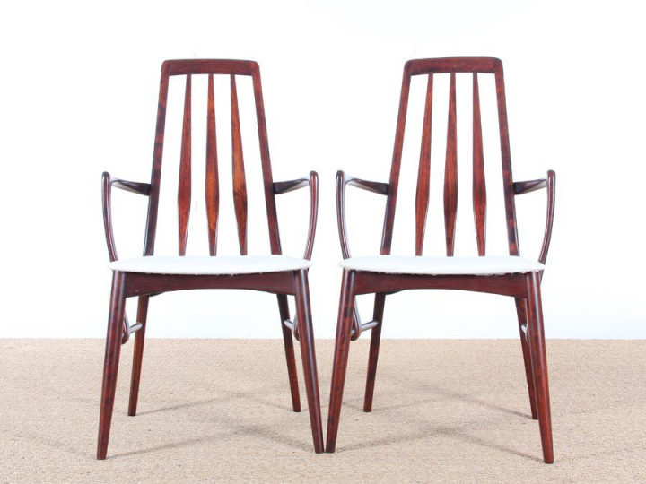 Pair of scandinavian mahogany armchair model Eva