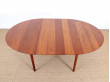 Danish mid-century modern dining table in solid teak 