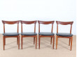 Set of 4 scandinavian chairs in teak designed by Henry Walter Klein