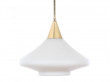 Scandinavian pendant in opal glass and brass