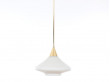 Scandinavian pendant in opal glass and brass