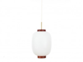 Scandinavian pendant in opal glass and brass