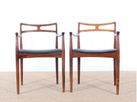 paire de fauteuils scandinaves en palissandre de Rio Modèle 94