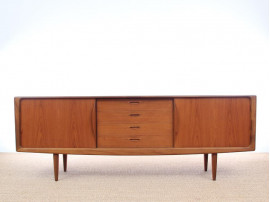 Long Scandinavian sideboard in teak by Johannes Ansersen