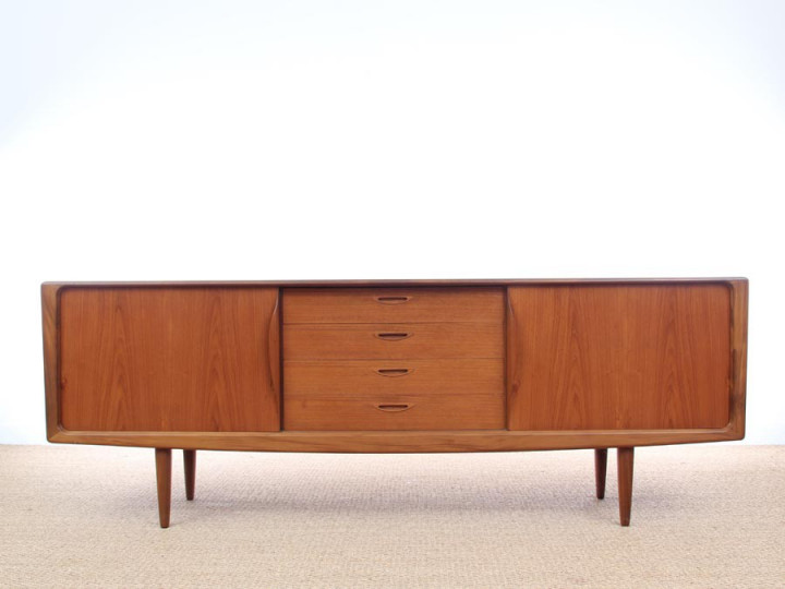 Long Scandinavian sideboard in teak by Johannes Ansersen