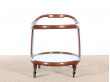 Mid-century modern serving cart in mahogany