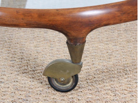 Mid-century modern serving cart in mahogany