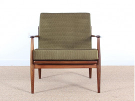 Danish modern pair of lounge chairs in teak 