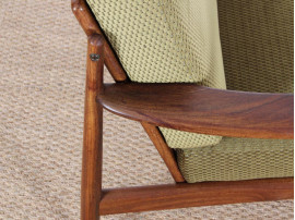 Danish modern pair of lounge chairs in teak 