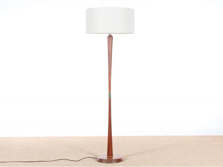 Scandinavian floor lamp in teak by Uno & Osten Kristensson for Luxus