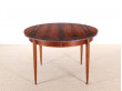 Mid-Century Modern scandinavian dining round table in Rio rosewood