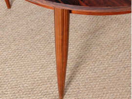 Mid-Century Modern scandinavian dining round table in Rio rosewood