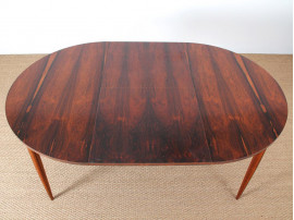 Mid-Century Modern scandinavian dining round table in Rio rosewood