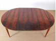 Mid-Century Modern scandinavian dining round table in Rio rosewood