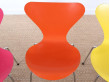 Mid-Century Modern scandinavian set of 4 chairs model 7 by Arne Jacobsen