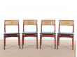 Mid-Century Modern scandinavian set of 4 chairs model W26 by Erik Wørts