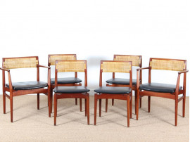 Mid-Century Modern scandinavian set of 4 chairs model W26 by Erik Wørts