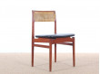 Suite de 4 chaises scandinaves  en teck et cuir modèle W26
