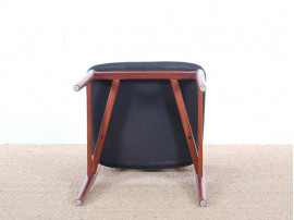 Suite de 4 chaises scandinaves  en teck et cuir modèle W26