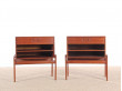 Paire de tables de nuit scandinaves en teck