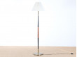 Grand lampadaire scandinave en teck et laiton